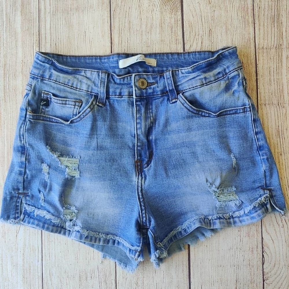 KanCan distressed fray hem denim shorts sz 27
